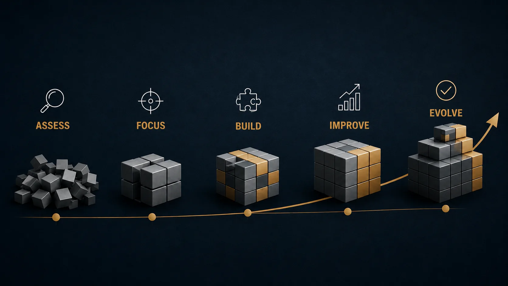 Focused, pragmatic evolution: Assess, Focus, Build, Improve, Evolve